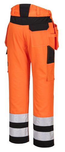 Portwest PW242 PW2 Hi-Vis Holster Pocket Trousers Orange/Black 32