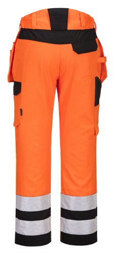 Portwest PW242 PW2 Hi-Vis Holster Pocket Trousers Orange/Black 32