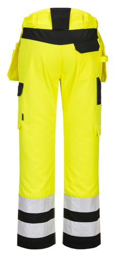 Portwest PW242 PW2 Hi-Vis Holster Pocket Trousers Yellow/Black 30