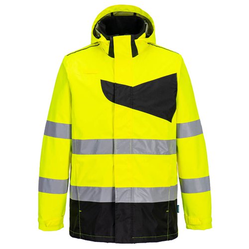 Portwest PW265 PW2 Hi-Vis Rain Jacket Yellow/Black 4XL