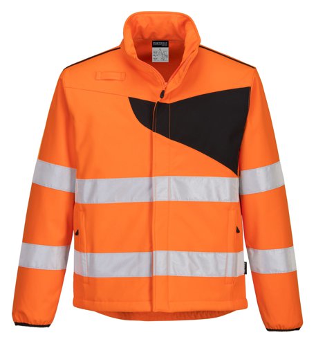 Portwest PW275 PW2 Hi-Vis Softshell (2L) Orange/Black 4XL