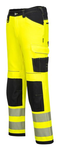 Portwest PW3 Hi Vis Lightweight Stretch Work Trousers 46 Yellow/Blk