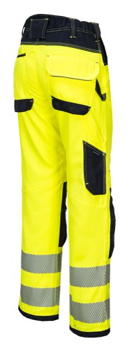 Portwest PW3 Hi Vis Lightweight Stretch Work Trousers 33 Yellow/Blk