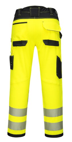 Portwest PW3 Hi Vis Lightweight Stretch Work Trousers 48 Yellow/Blk