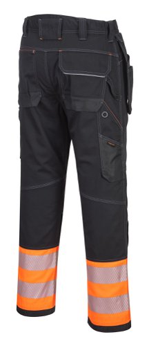 Portwest PW3 Hi Vis Class 1 Holster Pocket Trousers 33 Orange/Blk