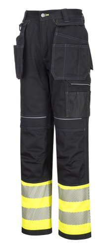 Portwest PW3 Hi Vis Class 1 Holster Pocket Trousers 46 Yellow/Blk