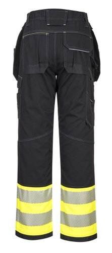 Portwest PW3 Hi Vis Class 1 Holster Pocket Trousers 34 Yellow/Blk