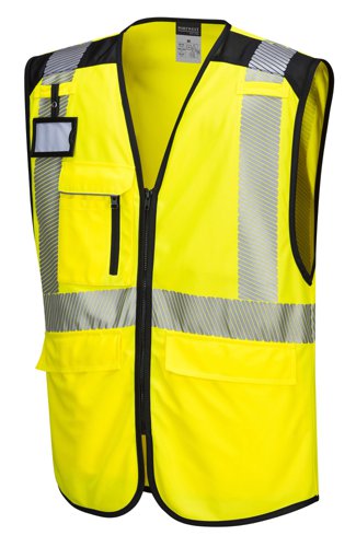 Portwest PW3 Hi Vis Executive Vest 2XL Yellow/Blk (Pack of 10)