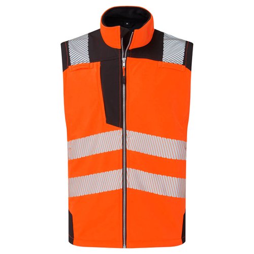 Portwest PW325 Hi-Vis Softshell Gilet (3L) Orange/Black 4XL