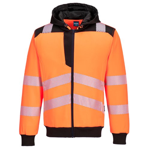 Portwest PW327 PW3 Hi-Vis Zip Hoodie Orange/Black L