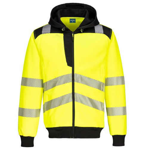 Portwest PW327 PW3 Hi-Vis Zip Hoodie Yellow/Black L