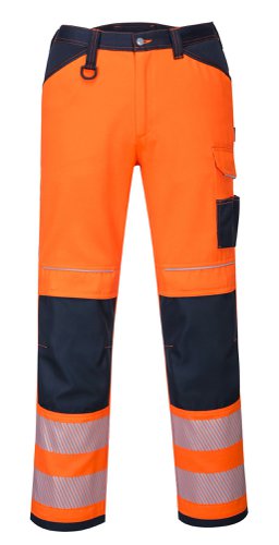 Portwest PW340 PW3 Hi-Vis Work Trousers Orange/Navy 30