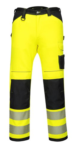 Portwest PW340 PW3 Hi-Vis Work Trousers Yellow/Black 30