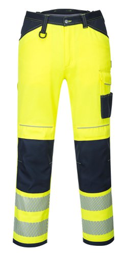 Portwest PW340 PW3 Hi-Vis Work Trousers Yellow/Navy 30