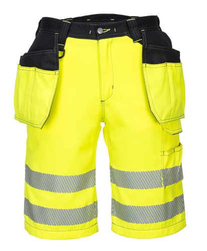 PW3 HiVis Holster Shorts Yellow/Black 34R
