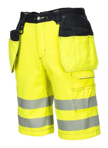 PW3 HiVis Holster Shorts Yellow/Black 34R