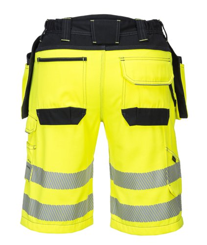PW3 HiVis Holster Shorts Yellow/Black 34R