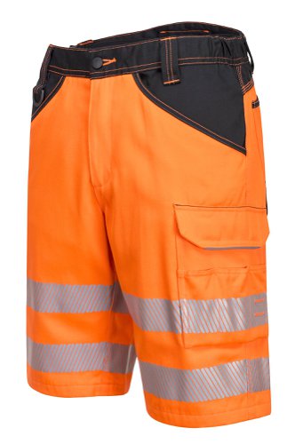 Portwest PW348 PW3 Hi-Vis Shorts Orange/Black 30