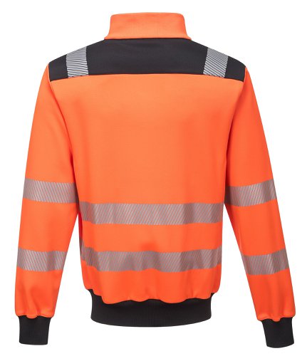 Portwest PW3 Hi Vis Zip Sweatshirt 2XL Orange/Blk