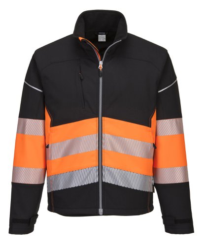 Portwest PW375 PW3 Hi-Vis Class 1 Softshell (3L) Black/Orange 4XL