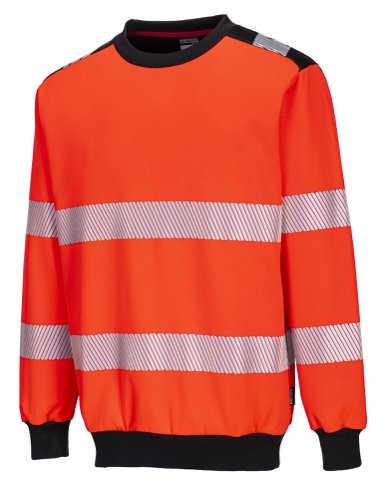 Portwest PW3 Hi Vis Sweatshirt 2XL Red/Blk