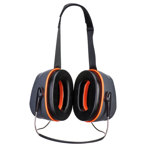 Portwest PW78 HV Extreme Ear Defenders Neckband Grey/Orange Ear Defenders PW78GOR