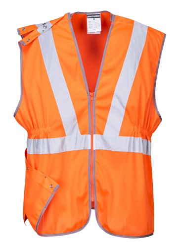 Portwest RT20 Hi-Vis Zip Long Length Vest Orange