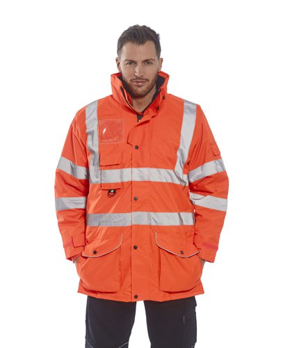 Portwest RT27 Hi-Vis Breathable 7-in-1 Traffic Jacket Orange 4XL