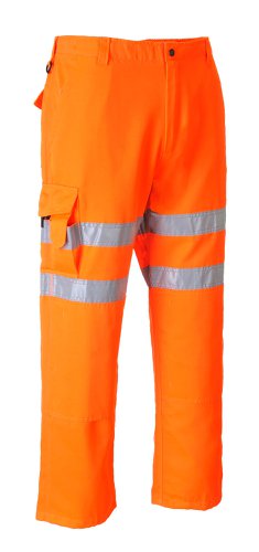 Portwest Hi Vis Rail Work Trousers XS Orange