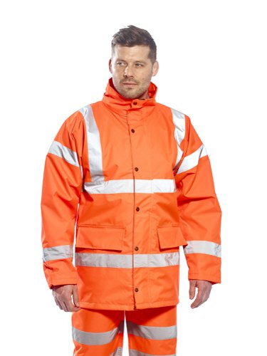 Portwest Hi Vis Breathable Rain Traffic Jacket 3XL Orange