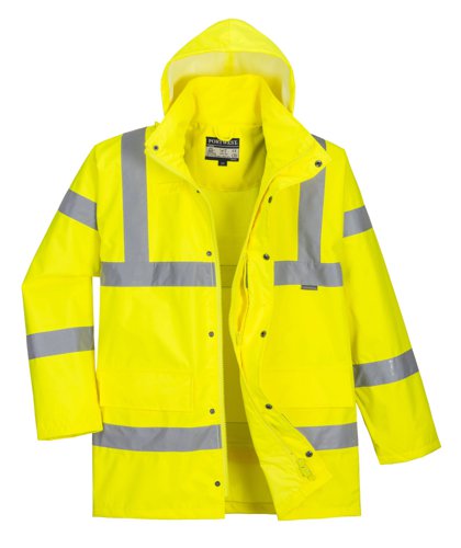 Portwest RT60 Hi-Vis Breathable Rain Traffic Jacket Yellow L
