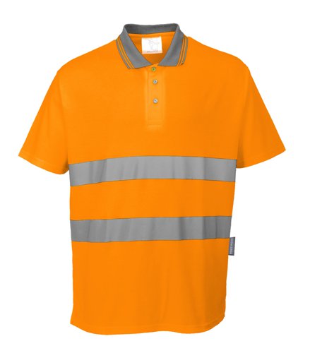 Portwest S171 Hi-Vis Cotton Comfort Polo Shirt S/S Orange 4XL