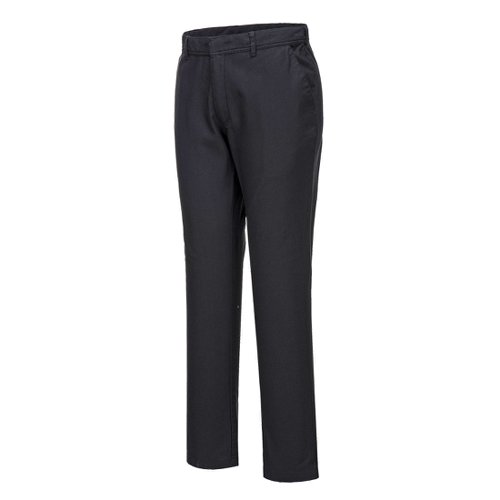 Portwest S232 Stretch Slim Chino Trousers Black Short 32 Trousers & Shorts S232BKS32