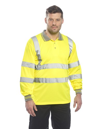 Portwest Hi Vis Polo Shirt L/S 4XL Orange POW26304