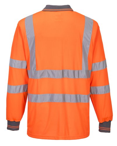 Portwest Hi Vis Polo Shirt L/S XL Orange POW18184