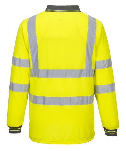 Portwest Hi Vis Polo Shirt L/S XL Yellow POW18178