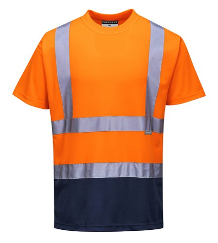Portwest S378 Hi-Vis Contrast T-Shirt S/S Orange/Navy M