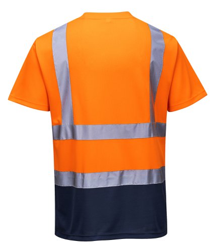 Portwest Hi Vis Contrast T-Shirt S/S L Orange/Navy POW27721