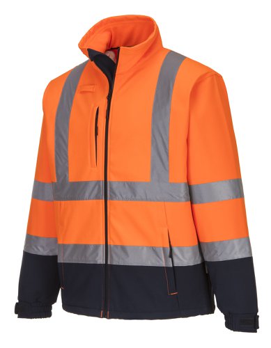 Portwest Hi Vis Contrast Softshell 3L 2XL Orange/Navy | POW35879 | Portwest