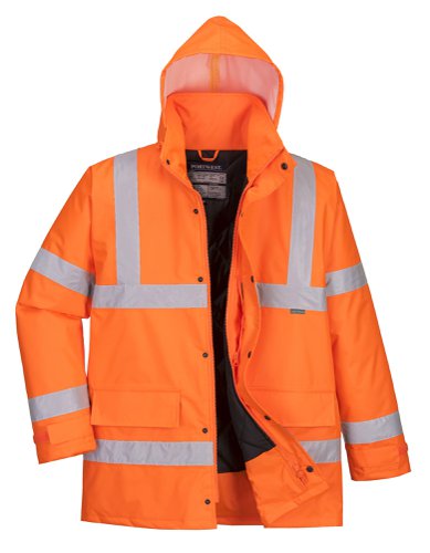 Portwest Hi Vis Winter Traffic Jacket 4XL Orange