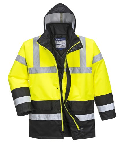 Portwest S466 Hi-Vis Contrast Winter Traffic Jacket Yellow/Black L