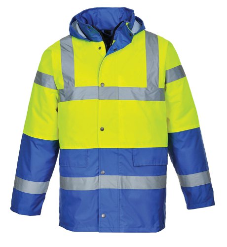 Portwest Hi Vis Contrast Winter Traffic Jacket 2XL Yellow/Royal