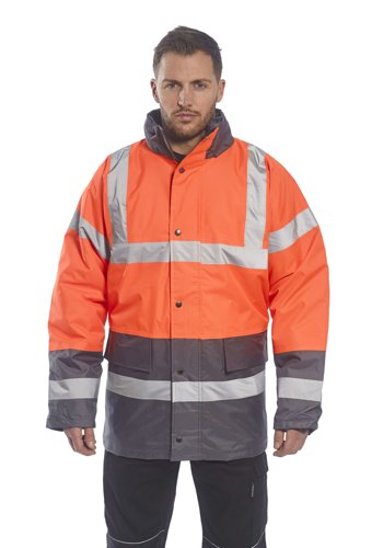 Portwest Hi Vis Contrast Winter Traffic Jacket XL Orange