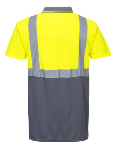 Portwest Hi Vis Contrast Polo Shirt S/S XL Yellow/Gry POW25608