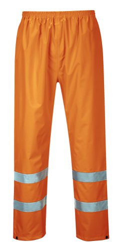 Portwest Hi Vis Rain Traffic Trousers L Orange