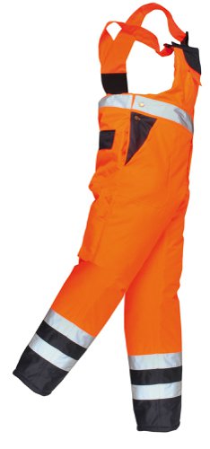 Portwest Hi Vis Breathable Contrast Rain Bib and Brace S Orange/Navy