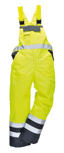 Portwest Hi Vis Breathable Contrast Rain Bib and Brace 3XL Yellow/Navy | Portwest