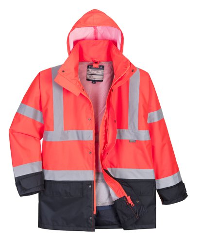 Portwest S768 Hi-Vis 5-in-1 Contrast Executive Jacket Red/Navy L