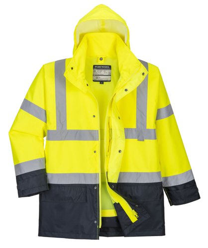Portwest S768 Hi-Vis 5-in-1 Contrast Executive Jacket Yellow/Navy XL