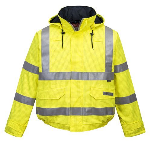 Portwest S773 Bizflame Rain Hi-Vis Antistatic FR Bomber Jacket Yellow XL